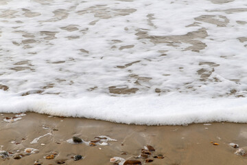 surf on the beach in winter