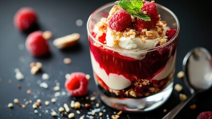 A low-sugar dessert creation, featuring natural sweeteners and fresh ingredients, promoting healthy indulgence