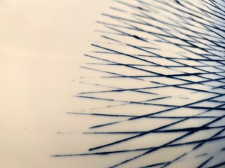 Crossed lines of blue