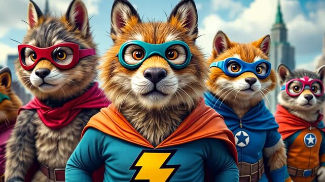 Superhero Cats Unite: A Unique Adventure in a Cityscape Full of Wonders and Loyalty