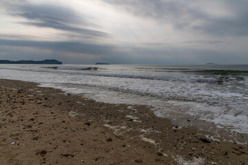 tranquil seascape at the beach in winter