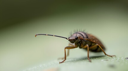 Naklejka premium Close-up of a small insect on a leaf.