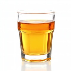 A glass filled with golden amber liquid refreshment