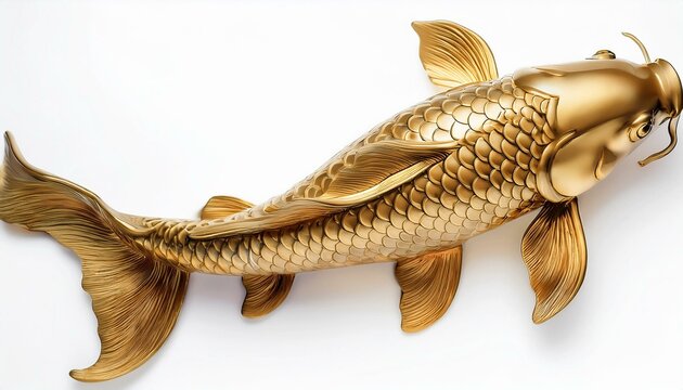 Golden Koi fish sculpture, a luxurious home decor piece.