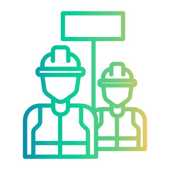 worker Line Gradient Icon