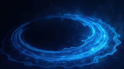 Abstract Blue Energy Swirl A Futuristic Digital Art Background for Technology Concepts