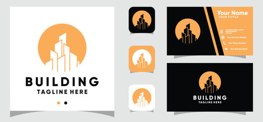 Building logo design and business card template