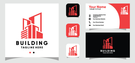 Building logo design and business card template