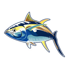tuna fishing illustration logo vector image t shirt