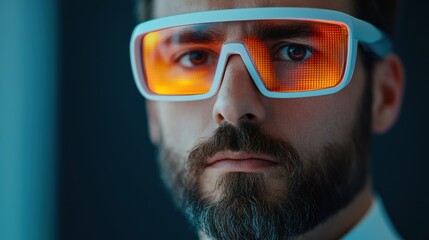 Focused Professional Utilizing Augmented Reality Glasses for Innovative Analysis and Problem Solving