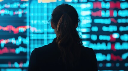 Professional Monitoring Financial Market Trends on Digital Dashboard