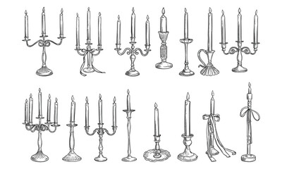 candles handdrawn collection