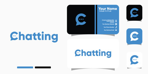 Chatting logotype design and business card template
