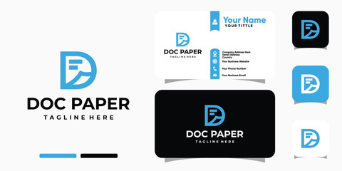 Document Paper logo design and business card template