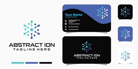 Technology logo design and business card template