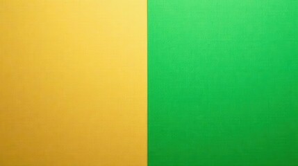 Fototapeta premium A vibrant split-screen display featuring two solid color blocks a rich golden yellow and a lively spring green