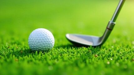 A Golf Ball Ready for the Next Swing on a Lush Green Course