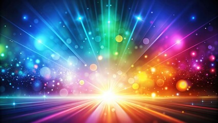 Fototapeta premium Vibrant Spectrum Burst A Glowing Radiance of Color and Light on a Dynamic Horizon