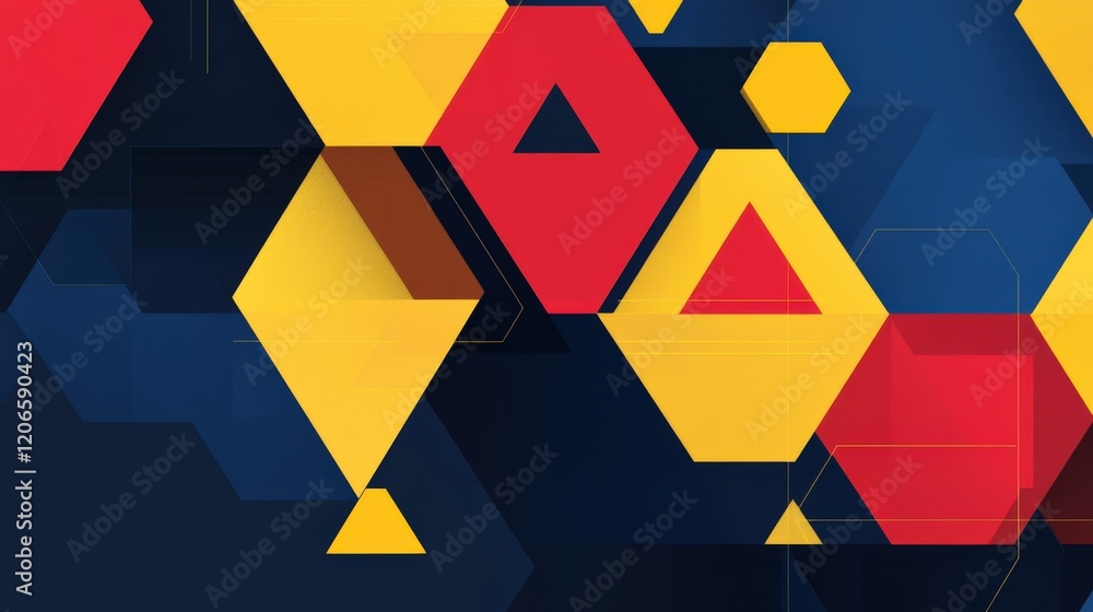 Poster abstract geometric hexagon pattern design