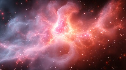 Obraz premium Celestial Nebula Cosmic Dust and Starscape