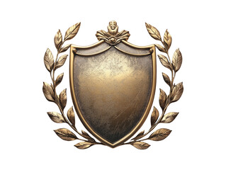 Obraz premium Unique 3D Render of a Prestigious Badge Embellished with Decorative Leaves