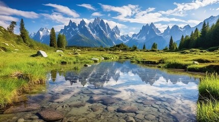 Mountainous Landscape and Reflection