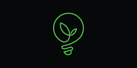 green idea logo with simple concept,vektor