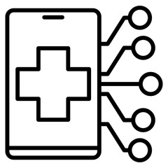 Obraz premium internet of medical single icon