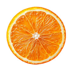 Slice of Orange isolated on transparency background top view, Orange on white backgrounds, png