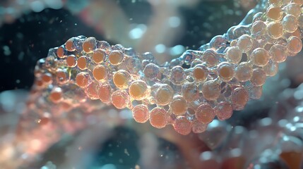 Abstract Close-Up of a Transparent Structure with Rounded Components