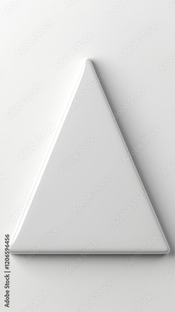 Poster minimalist three-dimensional triangle on textured white background