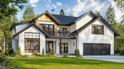 Modern House with a Large Garage
