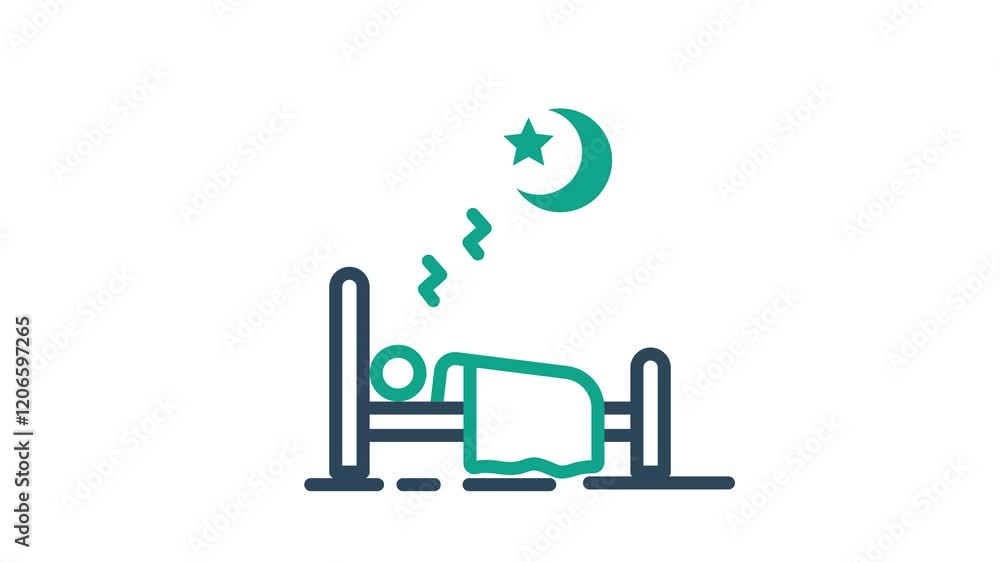Poster sleep animated icon. animated icon related to time and date. suitable for user interface, provide vi