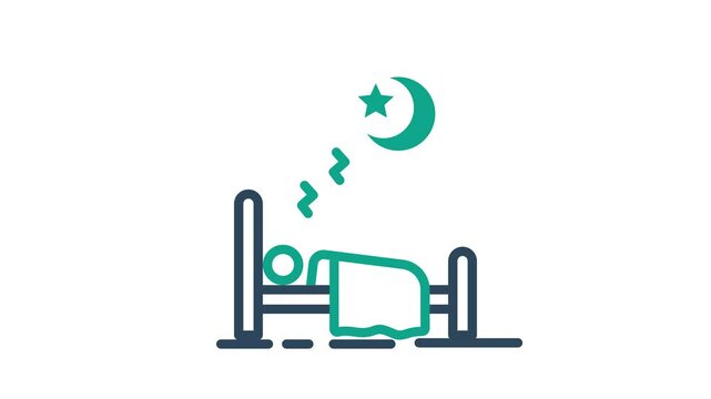 Sleep animated icon. animated icon related to time and date. suitable for user interface, provide visual feedback and more. animation with transparent background