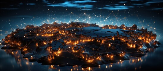 Fototapeta premium Digital Global Network, Global network connection