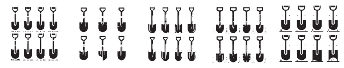 vector set of spade silhouettes