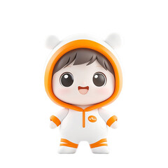 Cute character in astronaut outfit digital art playful setting cheerful vibe cartoon style