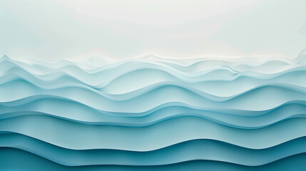 Layered abstract aqua blue waves with a smooth gradient design