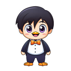 Playful penguin character animation studio digital art vibrant environment cartoon style whimsical concept
