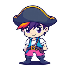 Pirate adventure character fantasy world digital art playful environment cartoon style imaginative concept
