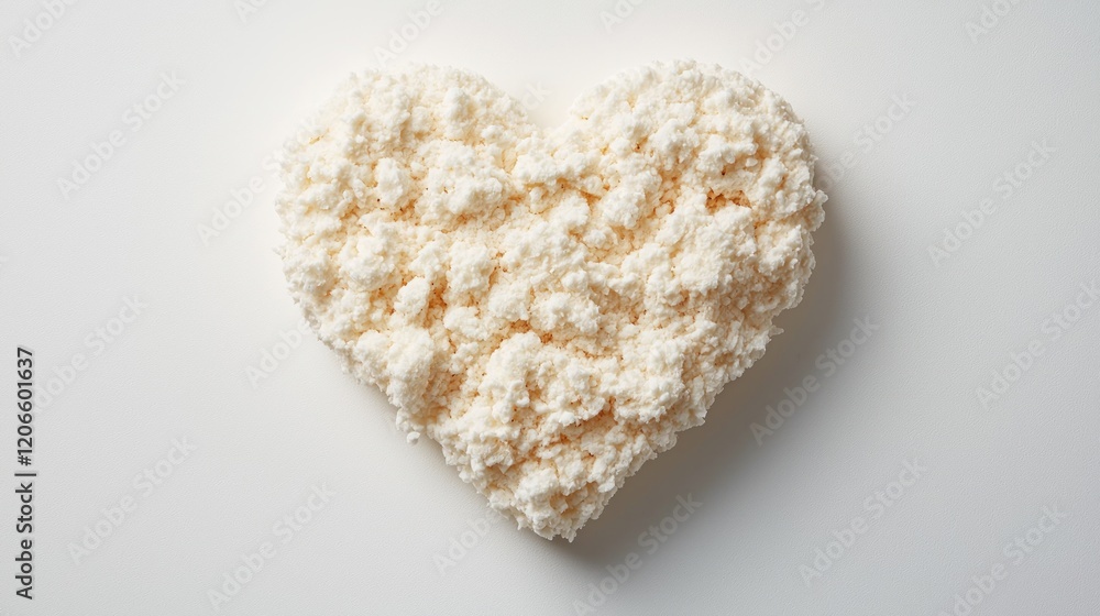 Aufkleber soft heart shape textured object on a light surface