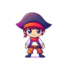 Adventurous pirate character fantasy world illustration cartoon style playful vibe whimsical concept
