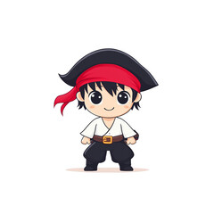 Playful pirate character fantasy world digital art cartoon style cheerful environment adventure concept