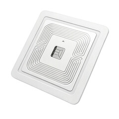 RFID Tag with Central Microchip and Antenna Patterns