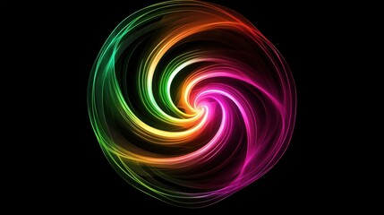 Obraz premium Rainbow Swirl Abstract Light Design Art
