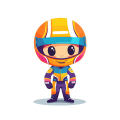 Exciting racing character in colorful helmet digital art playful environment cartoon style whimsical concept
