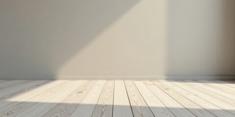 Light Streaming Through a Window onto a Light Wood Floor in a Room with Neutral Walls