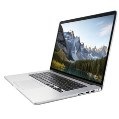 Silver Google Chromebook Pixel Showcasing Scenic Mountain Lake Display