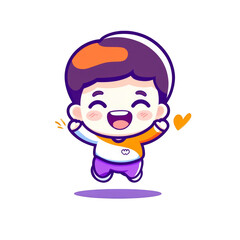 Joyful child in cartoon style digital artwork cheerful environment playful viewpoint happiness concept