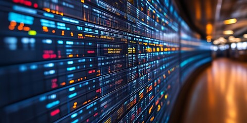 Data center server room wall display